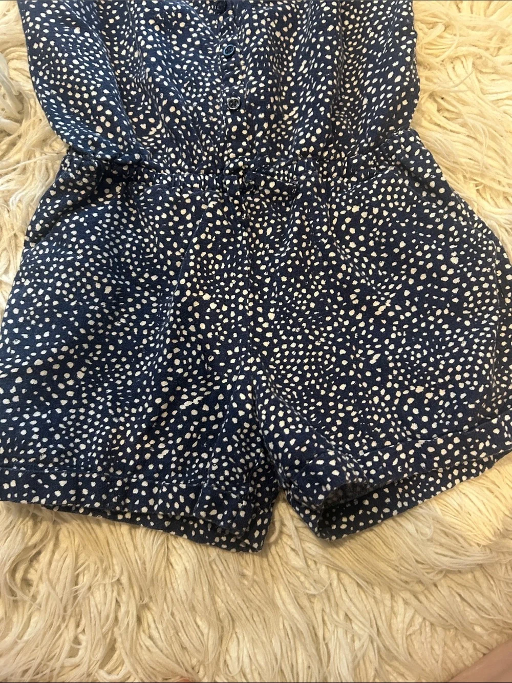 GAP kids girls size Medium 8-9 Blue Polka Dot One-Piece Romper